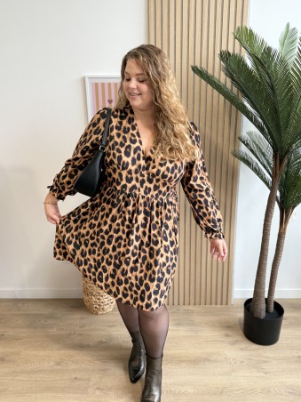 Robe courte léopard Dores