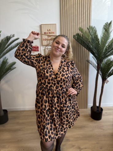 Robe courte léopard Dores