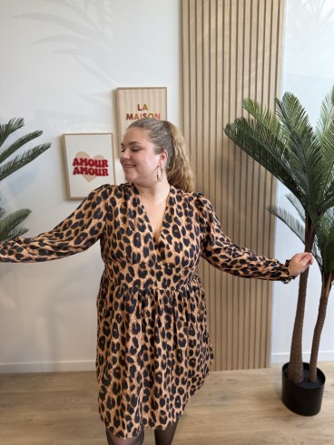 Robe courte léopard Dores